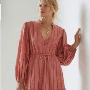 Anthropologie Pink Boho Dress